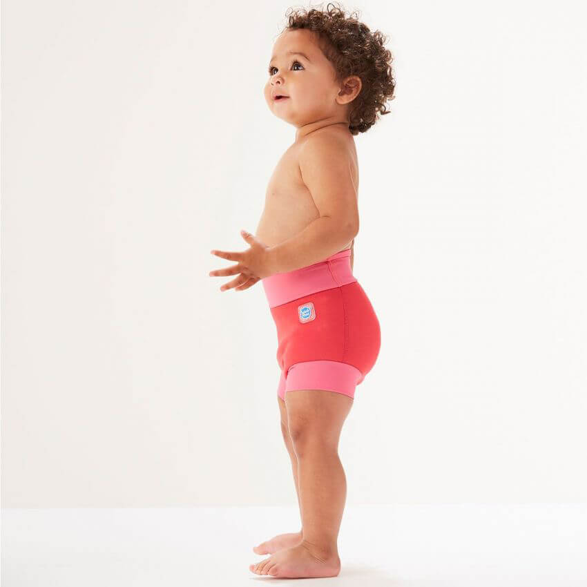 Badbyxa för babysim - Happy Nappy Pink Geranium