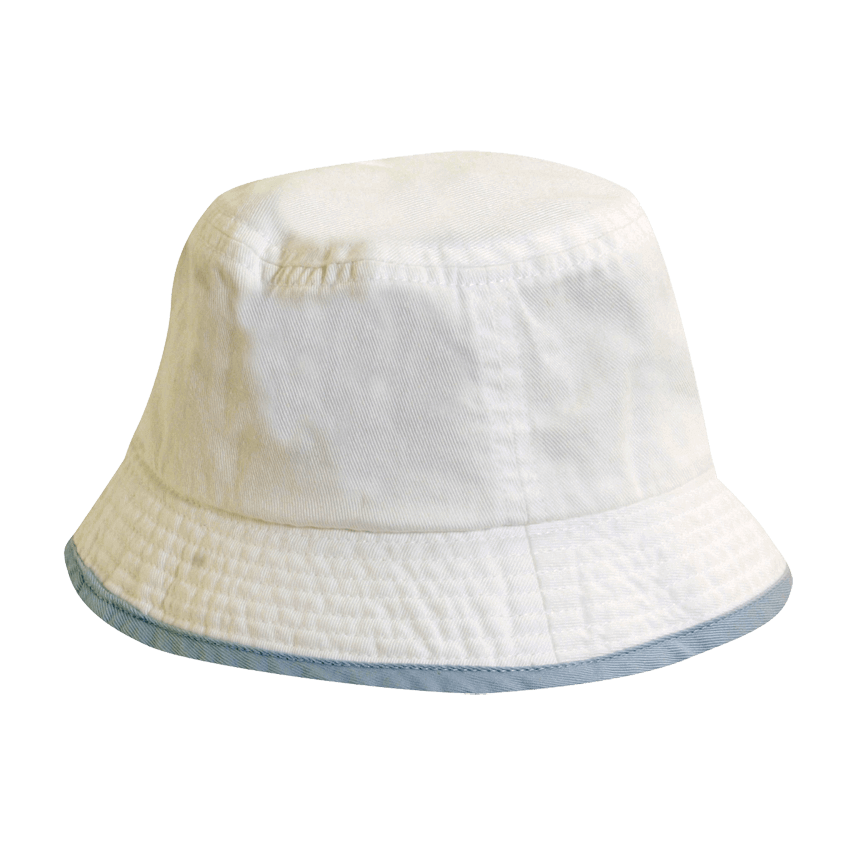 Klassisk solhatt för baby (Bucket hat) - Vit och Blå